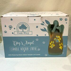 Oaki Way Dog's Angel Candel Holder Statue Figurine Brand New in Box